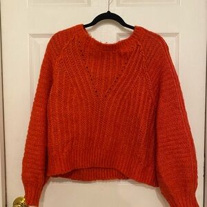 Cozy red-Orange Knit Sweater